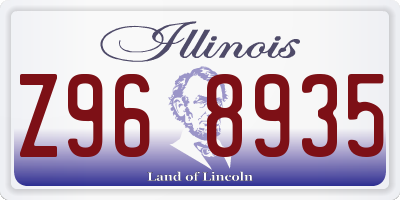 IL license plate Z968935