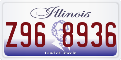 IL license plate Z968936