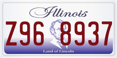 IL license plate Z968937