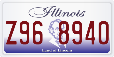 IL license plate Z968940