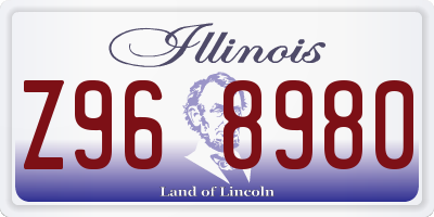 IL license plate Z968980