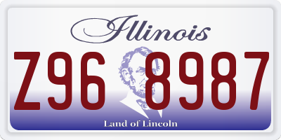 IL license plate Z968987
