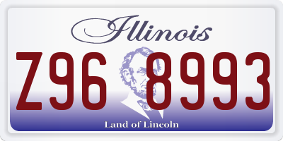 IL license plate Z968993