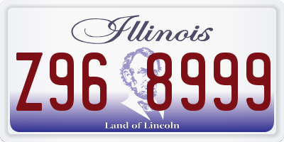 IL license plate Z968999