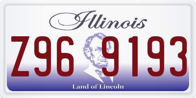 IL license plate Z969193