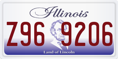 IL license plate Z969206