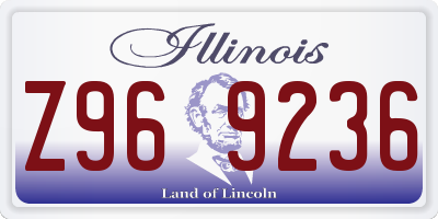 IL license plate Z969236