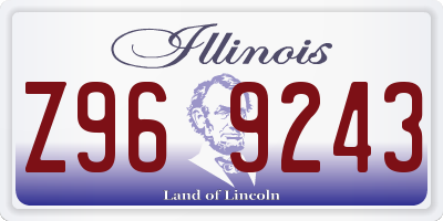 IL license plate Z969243