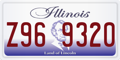 IL license plate Z969320
