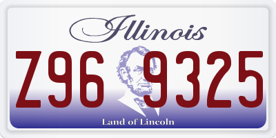 IL license plate Z969325