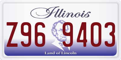 IL license plate Z969403