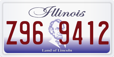 IL license plate Z969412