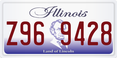 IL license plate Z969428
