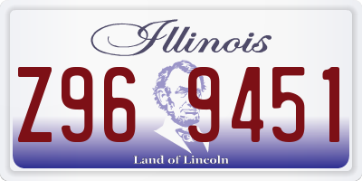 IL license plate Z969451