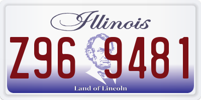 IL license plate Z969481