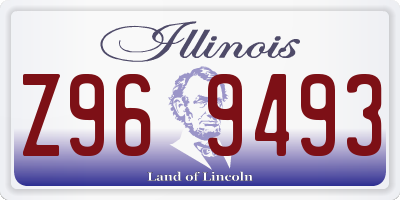 IL license plate Z969493
