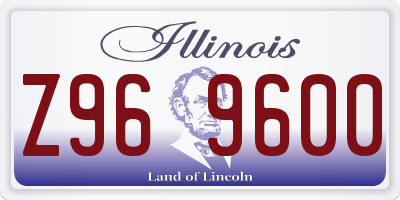 IL license plate Z969600