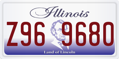 IL license plate Z969680