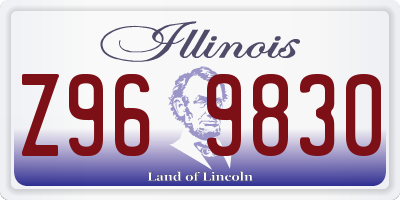 IL license plate Z969830