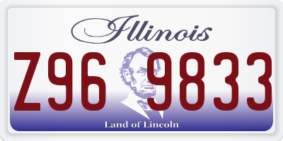 IL license plate Z969833