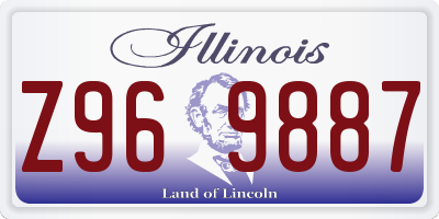 IL license plate Z969887