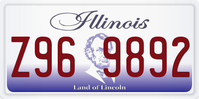 IL license plate Z969892