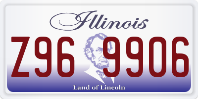IL license plate Z969906