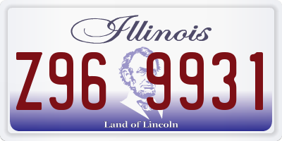 IL license plate Z969931