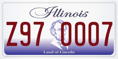 IL license plate Z970007