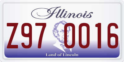 IL license plate Z970016