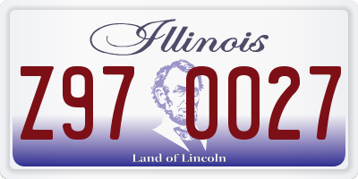 IL license plate Z970027