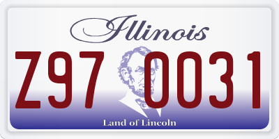 IL license plate Z970031