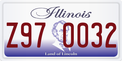 IL license plate Z970032