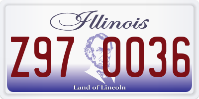 IL license plate Z970036