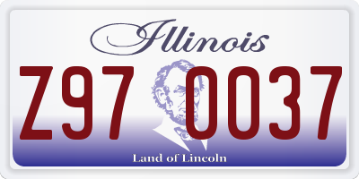 IL license plate Z970037