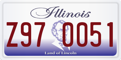 IL license plate Z970051