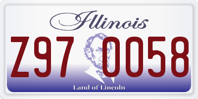 IL license plate Z970058