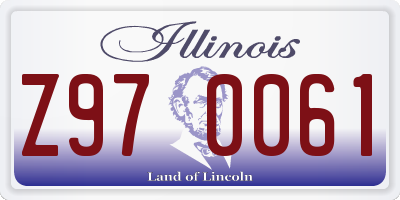 IL license plate Z970061