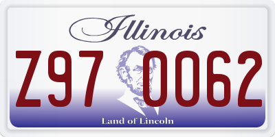 IL license plate Z970062