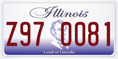 IL license plate Z970081