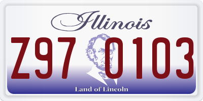 IL license plate Z970103