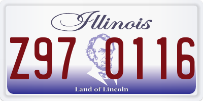 IL license plate Z970116