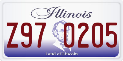IL license plate Z970205