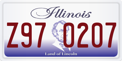IL license plate Z970207