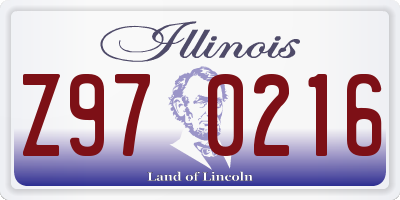 IL license plate Z970216
