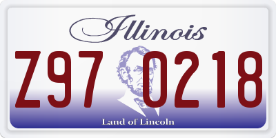IL license plate Z970218