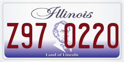 IL license plate Z970220