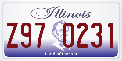IL license plate Z970231