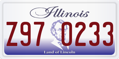 IL license plate Z970233