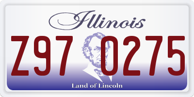 IL license plate Z970275